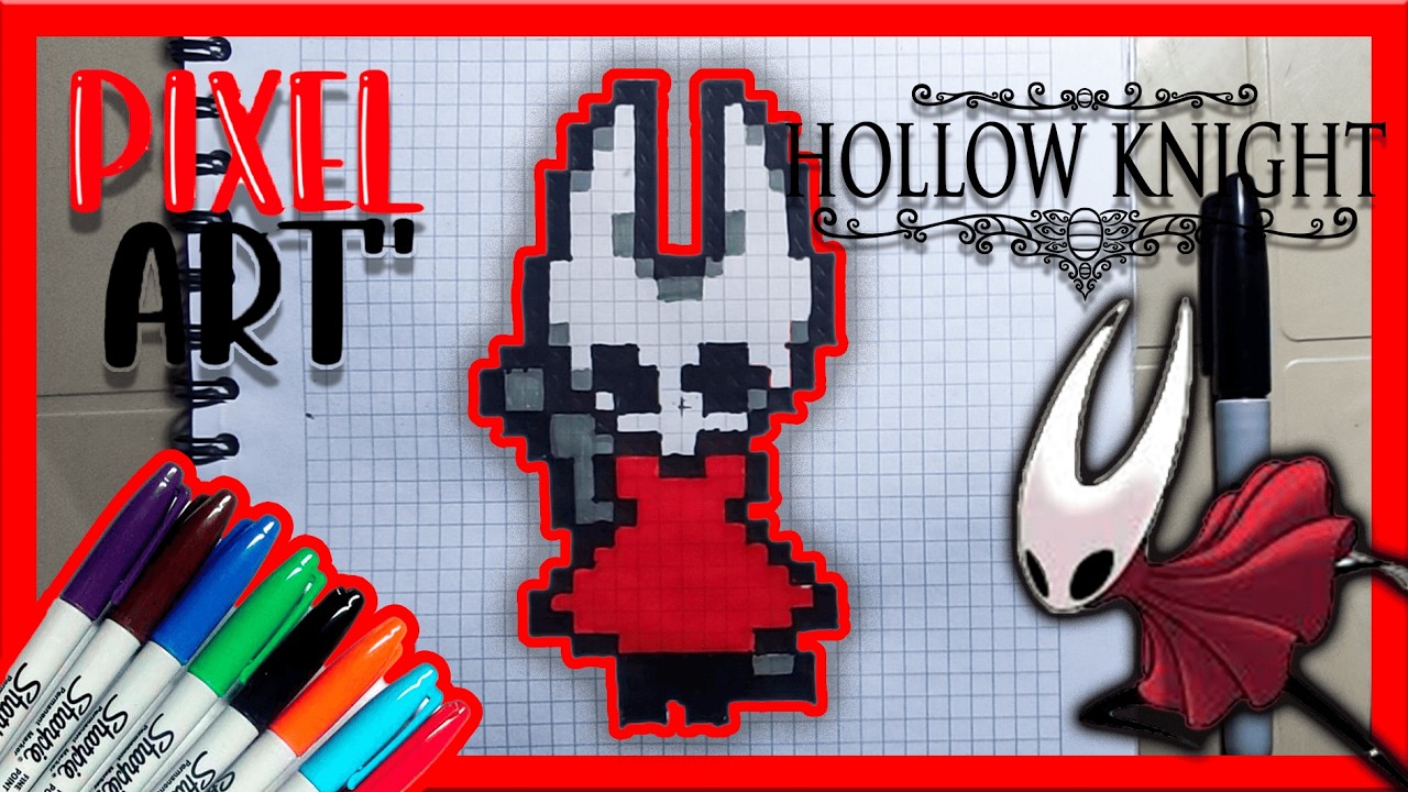 🔴 ¿CÓMO DIBUJAR a HORNET de HOLLOW KNIGHT SILKSONG en PIXEL ART | Tutorial paso a paso