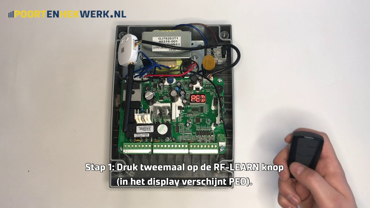 Poortenhekwerk.nl - Afstandsbediening inlezen voetgangersmodus