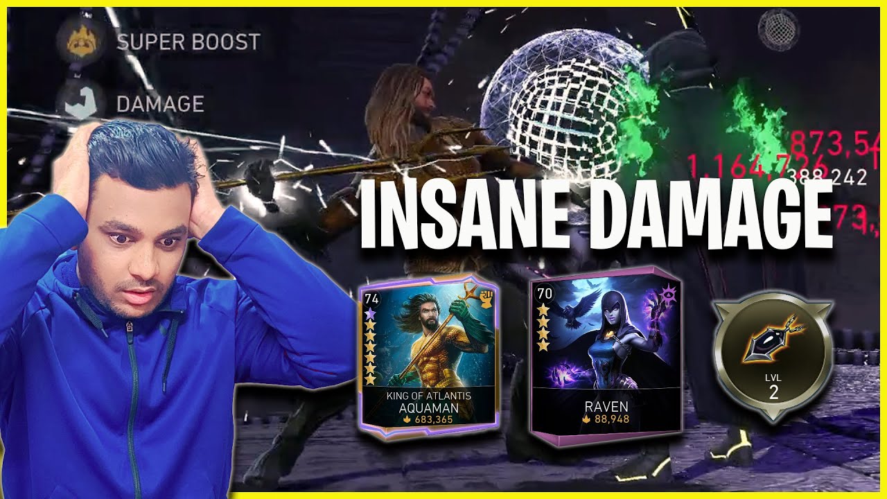Injustice 2 Mobile | Koaam + Raven & Gemstone | Insane Damage | Solo Raids