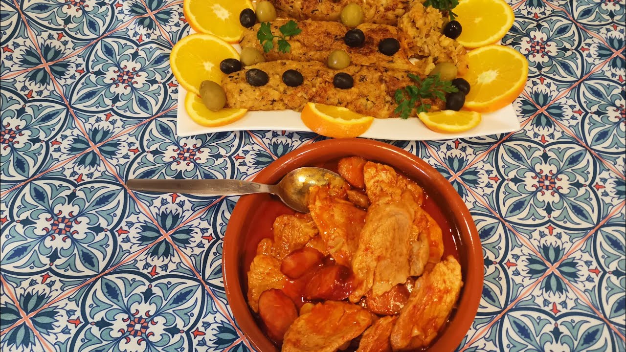 Migas de batata com lombinho de porco à alentejana