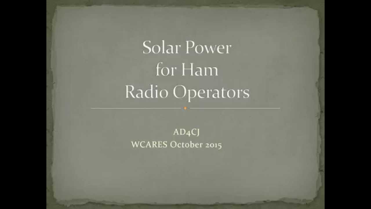 Solar Power for Hams