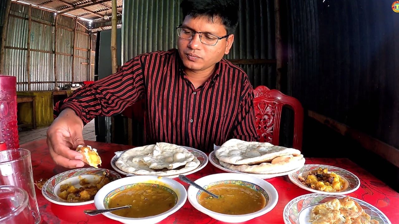 Early Morning Breakfast in Dhaka Very Cheapest Price Roti With Dal, Bhaji, Egg Fry Tk 40 only