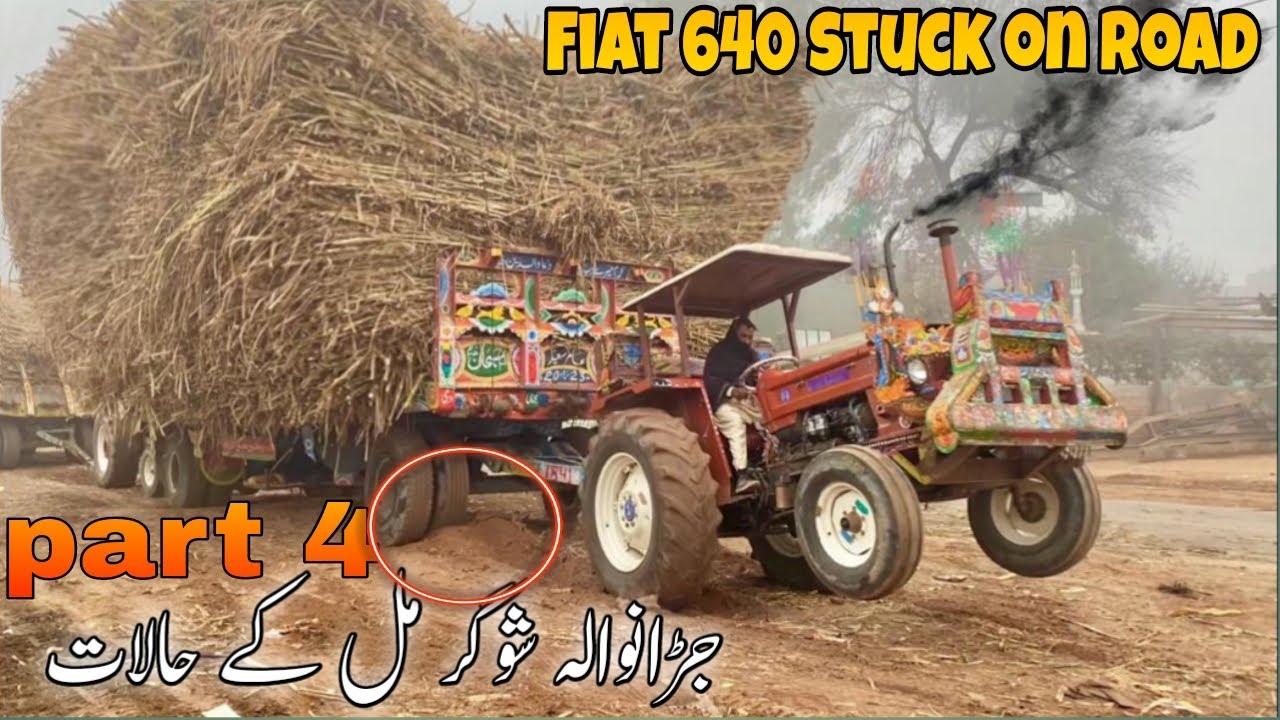 Jaranwala sugar mill behind seen | Fiat 640 stuck on road | Farming activities
