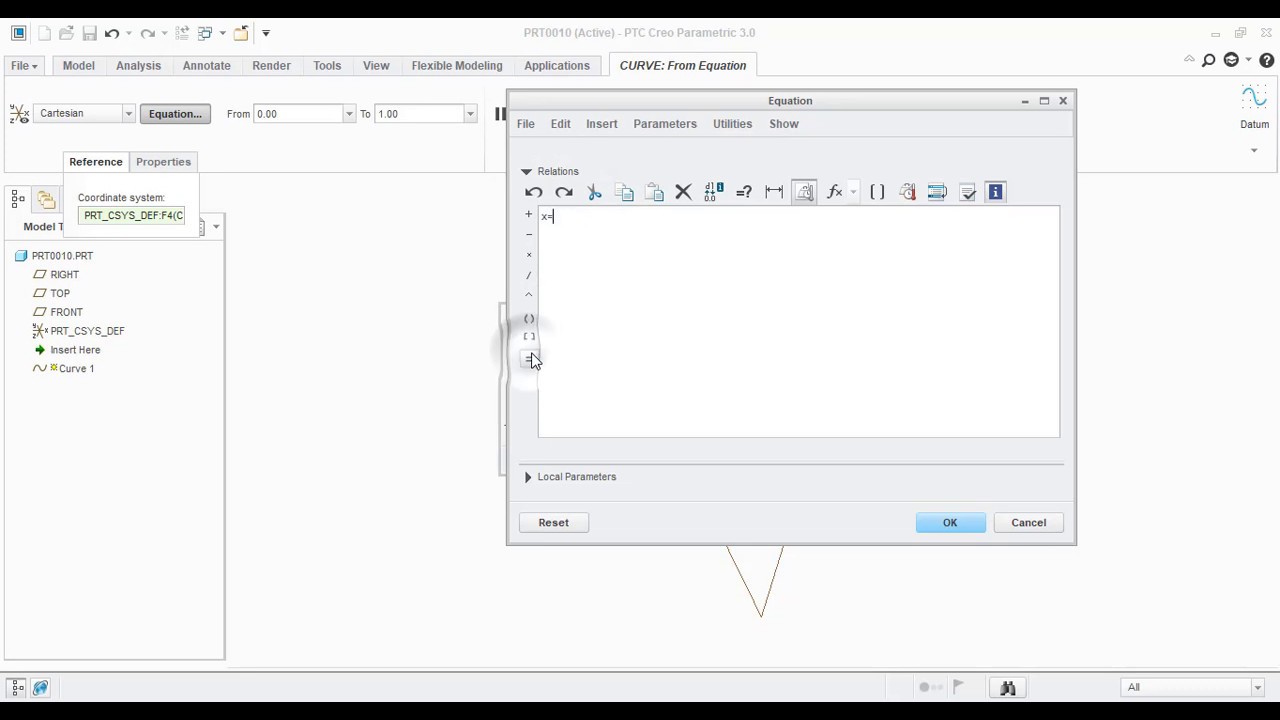 Sine Wave Using Equation In Creo