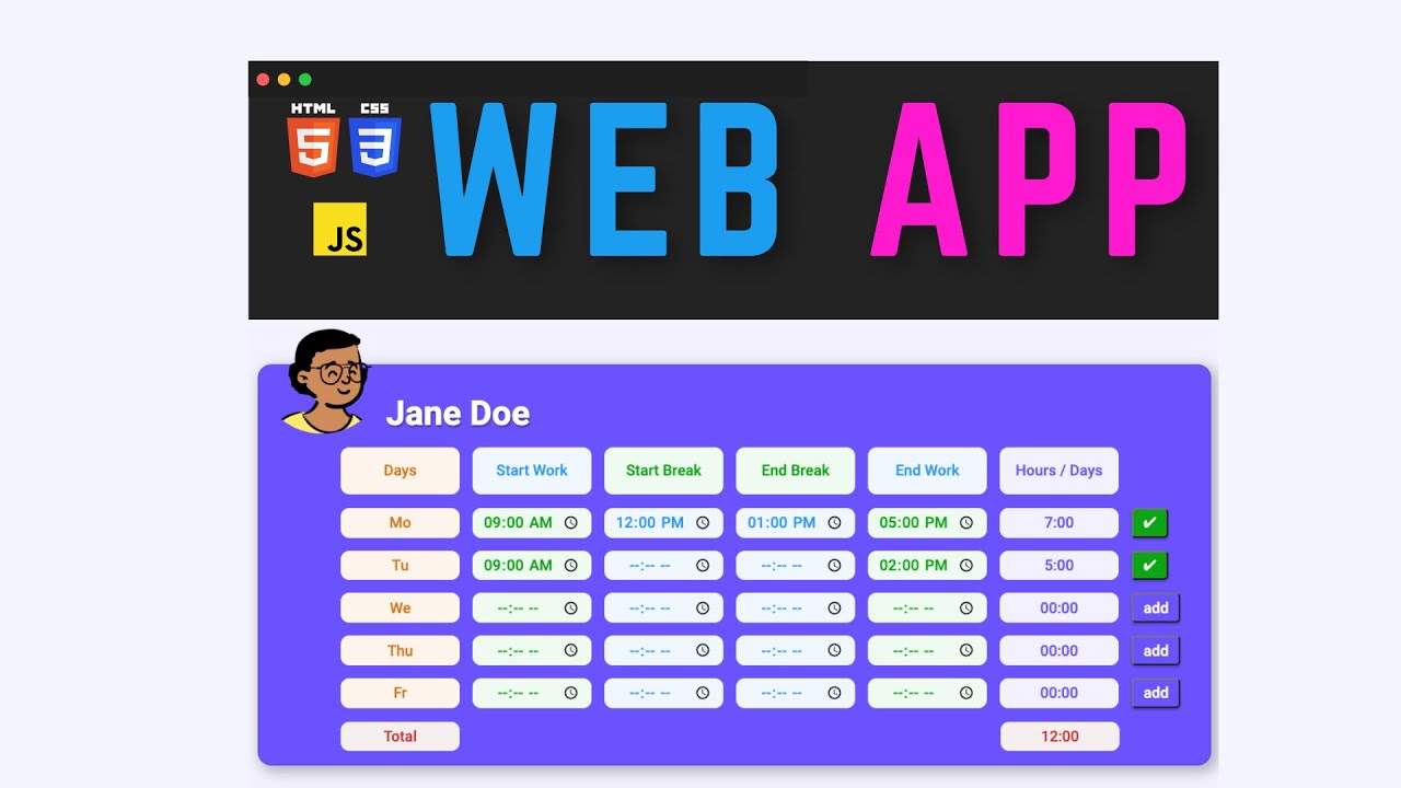 Build a Timesheet Calculator Web App