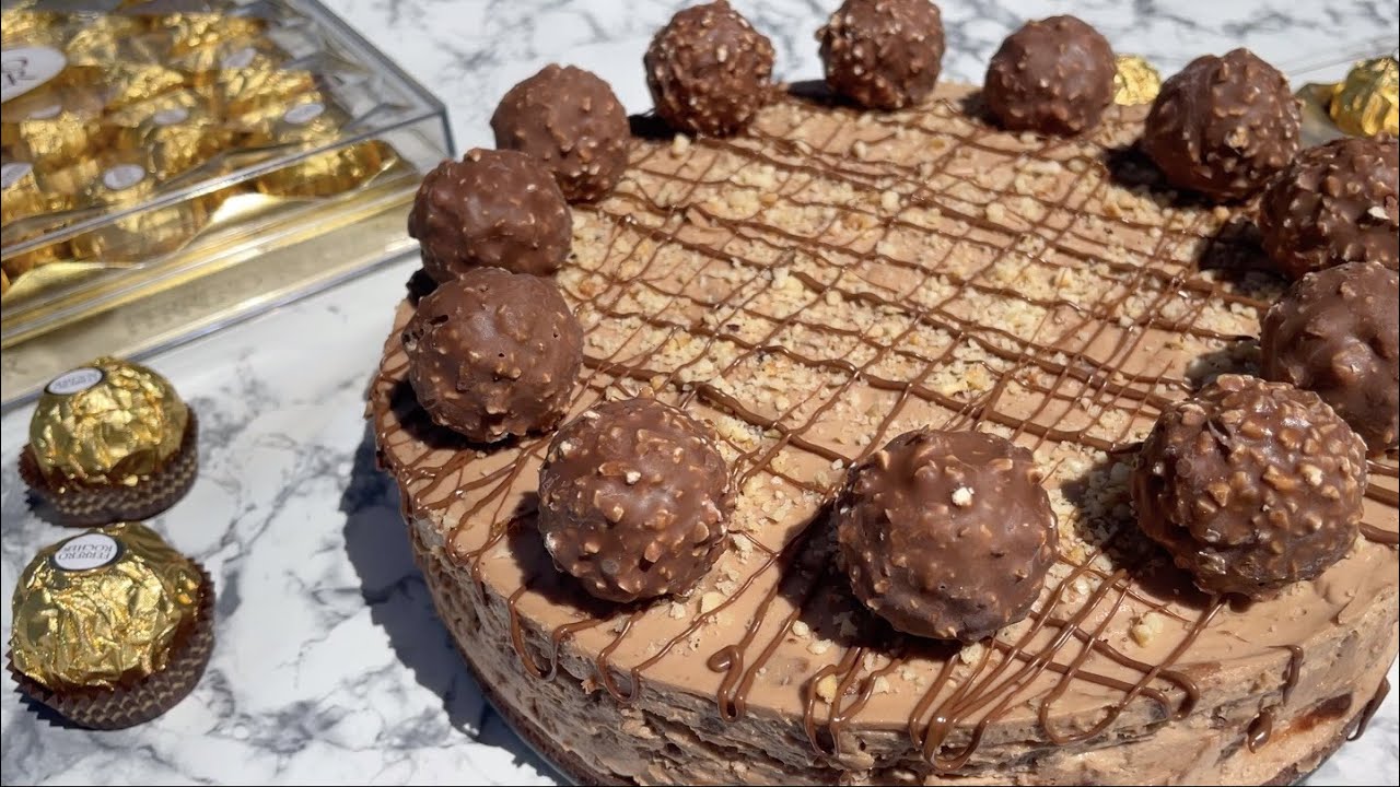 Ferrero Rocher Cheesecake Recipe • Chocolate Cheesecake • Ferrero Rocher Cake Recipe • Eid Desserts