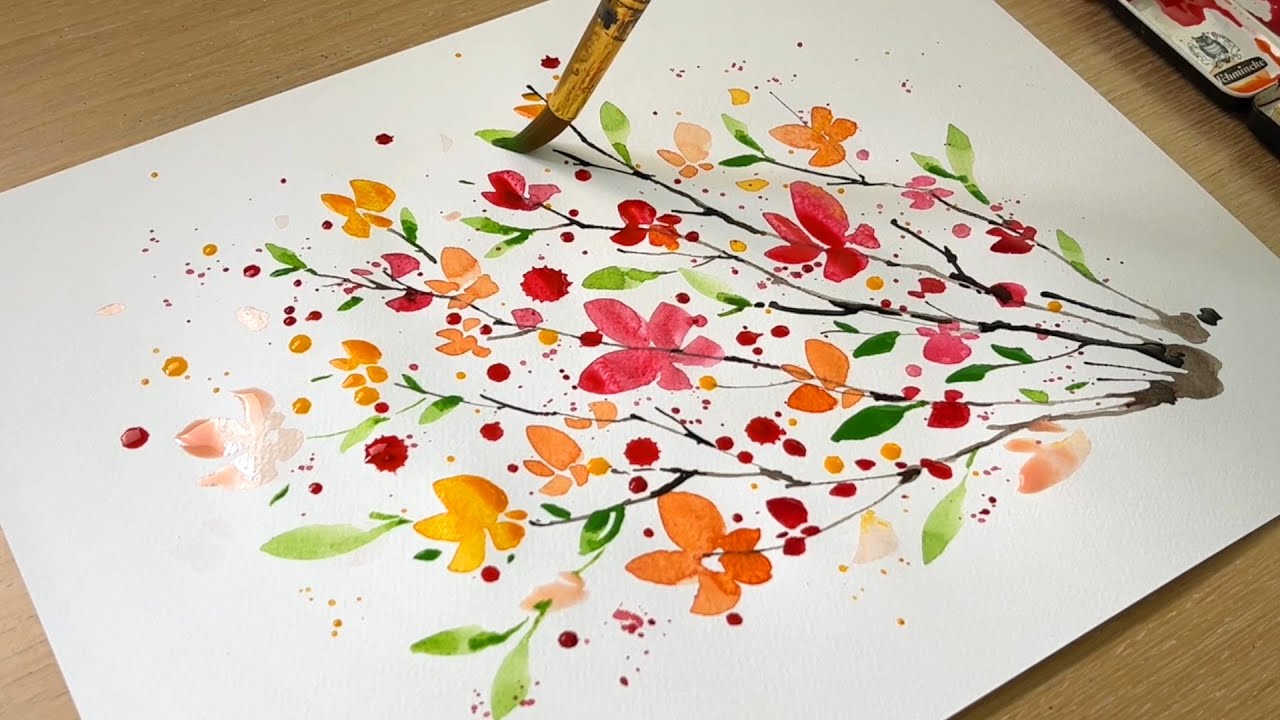 Splatter Painting Technique / Easy Painting Ideas
