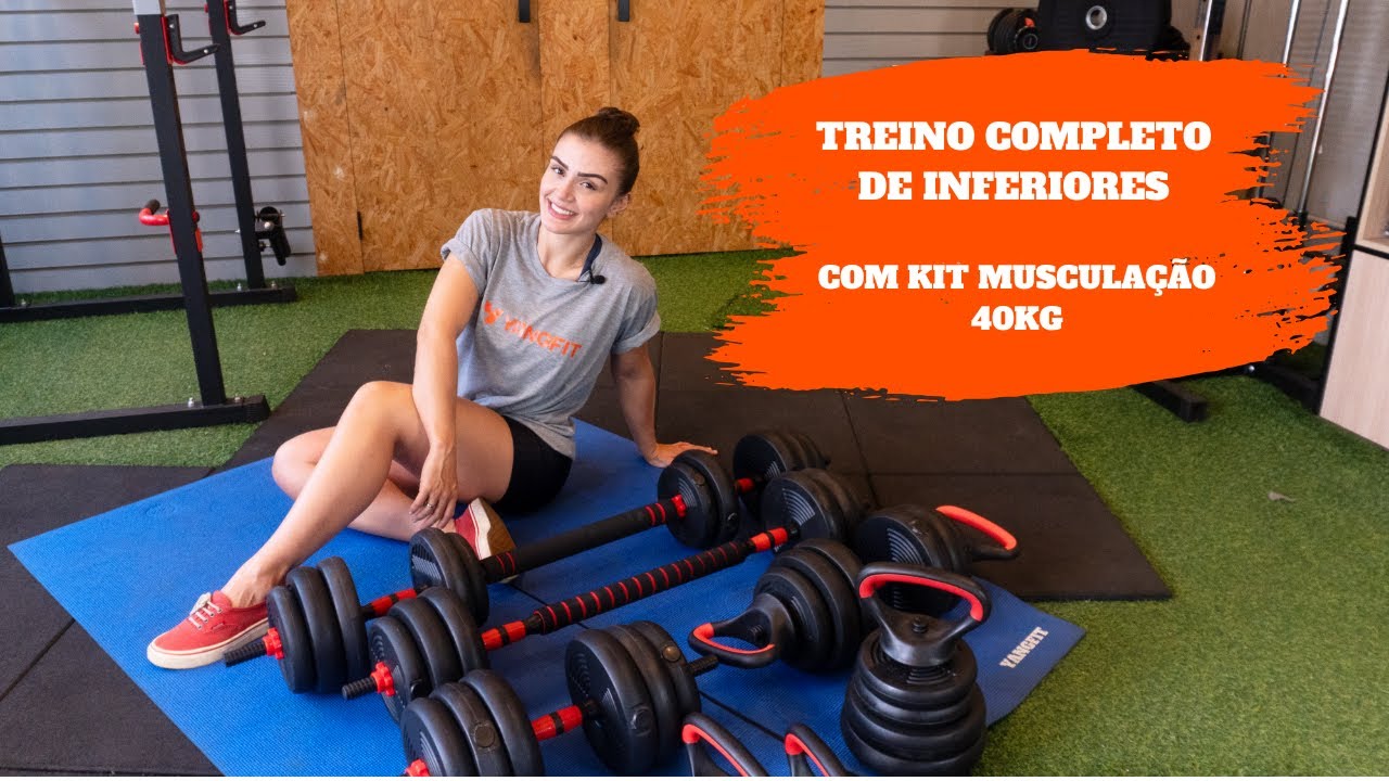 Treino Completo para Membros Inferiores com Kit Musculação Yangfit