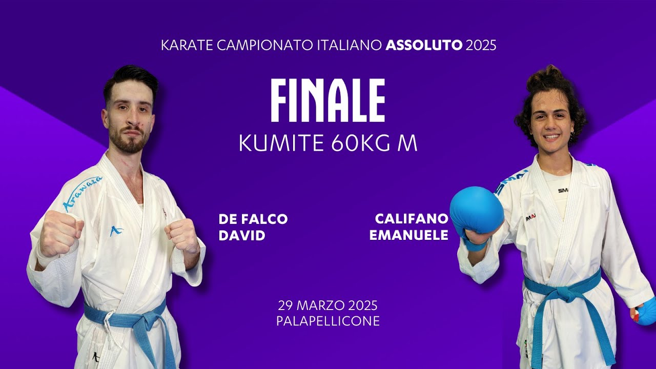 🥋 Karate Assoluto 2025 🥊 #kumite -60kg M 👉 De Falco vs Califano