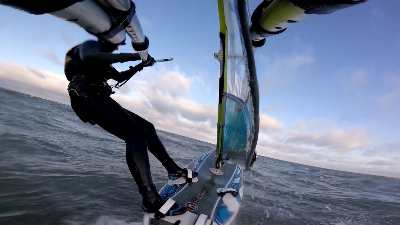 Boom broke in half while windsurfing out in open sea