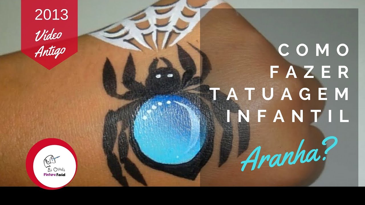 Como fazer tatuagem infantil de aranha? Pintura Facial by Gladis