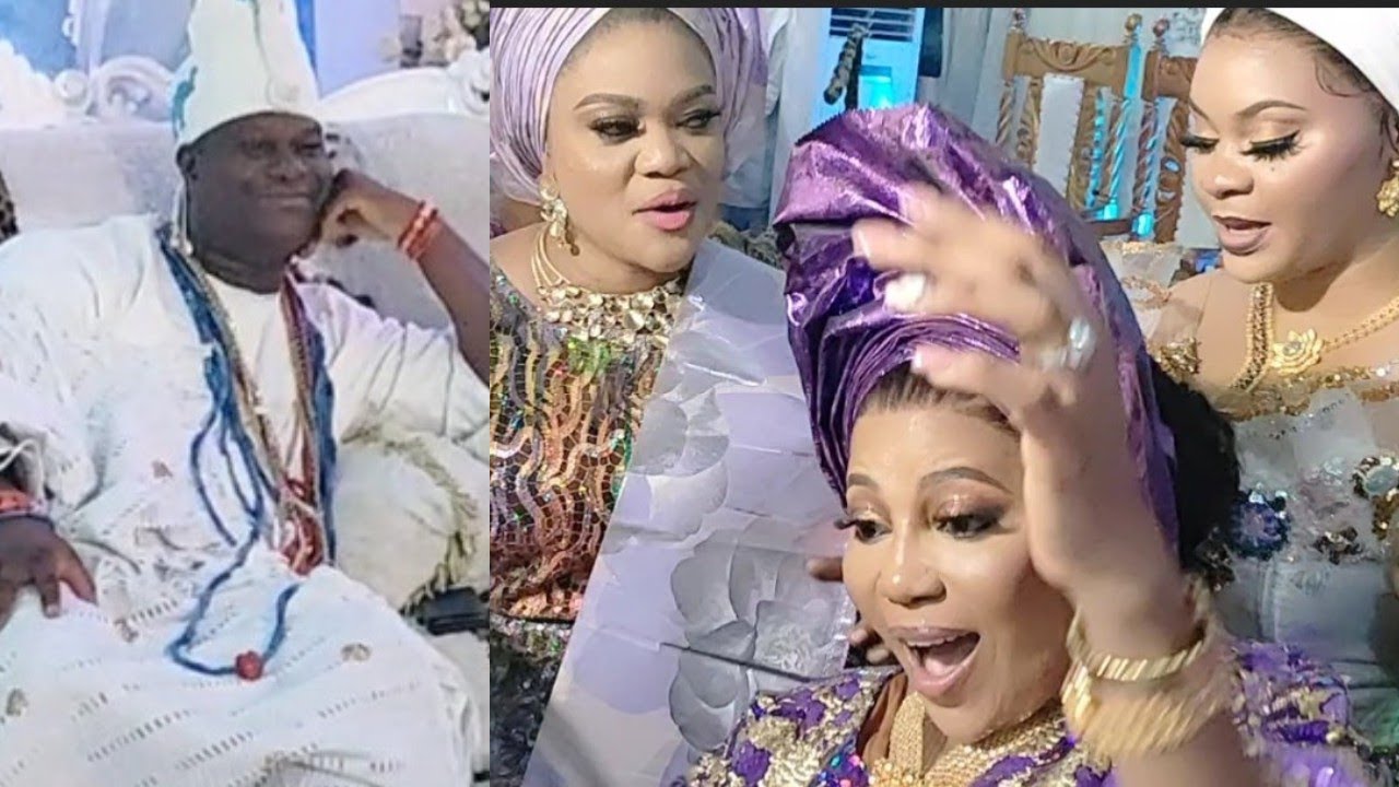 SEE OONI OF IFE REACTION AS HIS WIVES COMPETE ON THE DANCE FLOOR AND HIS TRADITIONAL WEDDING WITH OP