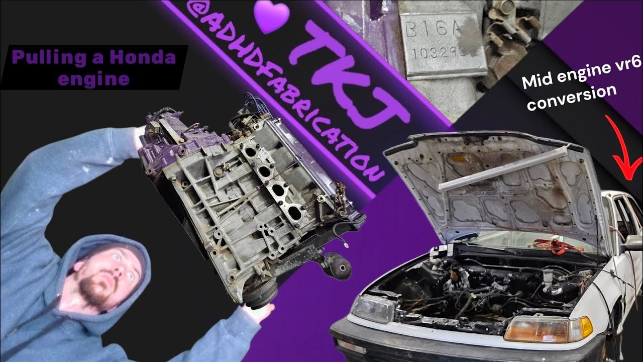 How to Pull a B16a (or Any Honda Engine) from a 90s Civic 💜😎 [Volkswonda Build ep. 15]