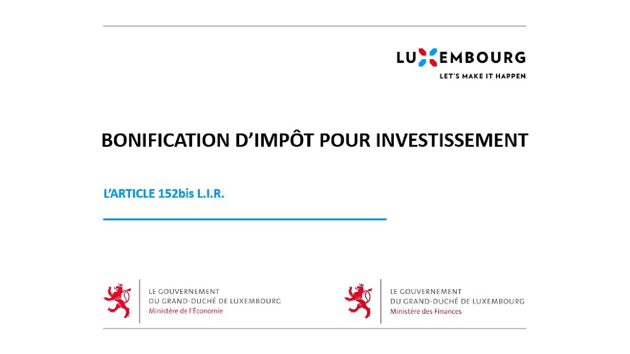 Webinaire – Bonification d’impôt pour investissement