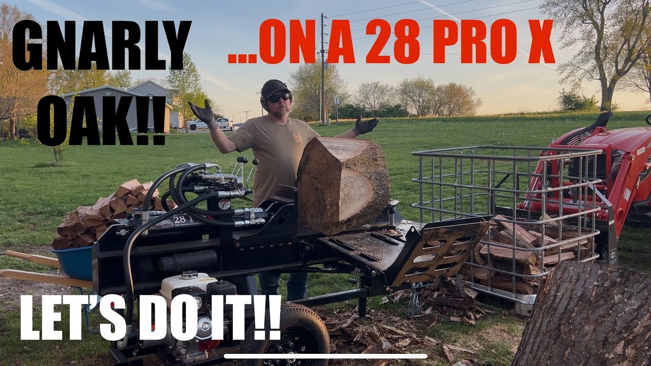 Gnarly Oak Rounds On The 28 ProX!! #firewood #wolferidge