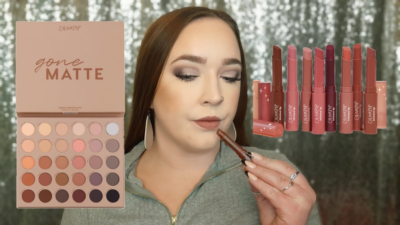 New Colourpop Gone Matte Palette & Colourpop Blotted Lip Collection | Lip Swatches & Review