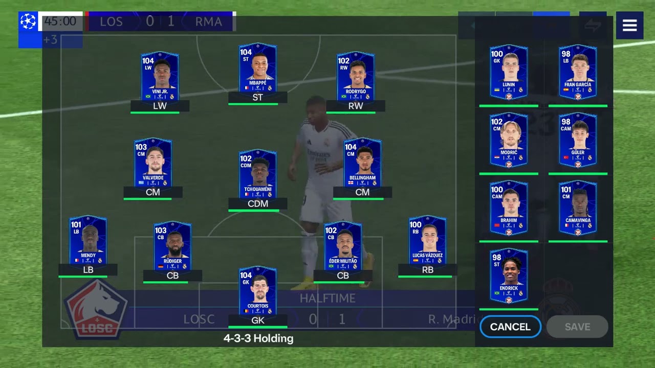 FC MOBILE REAL MADRID vsLOSC lille