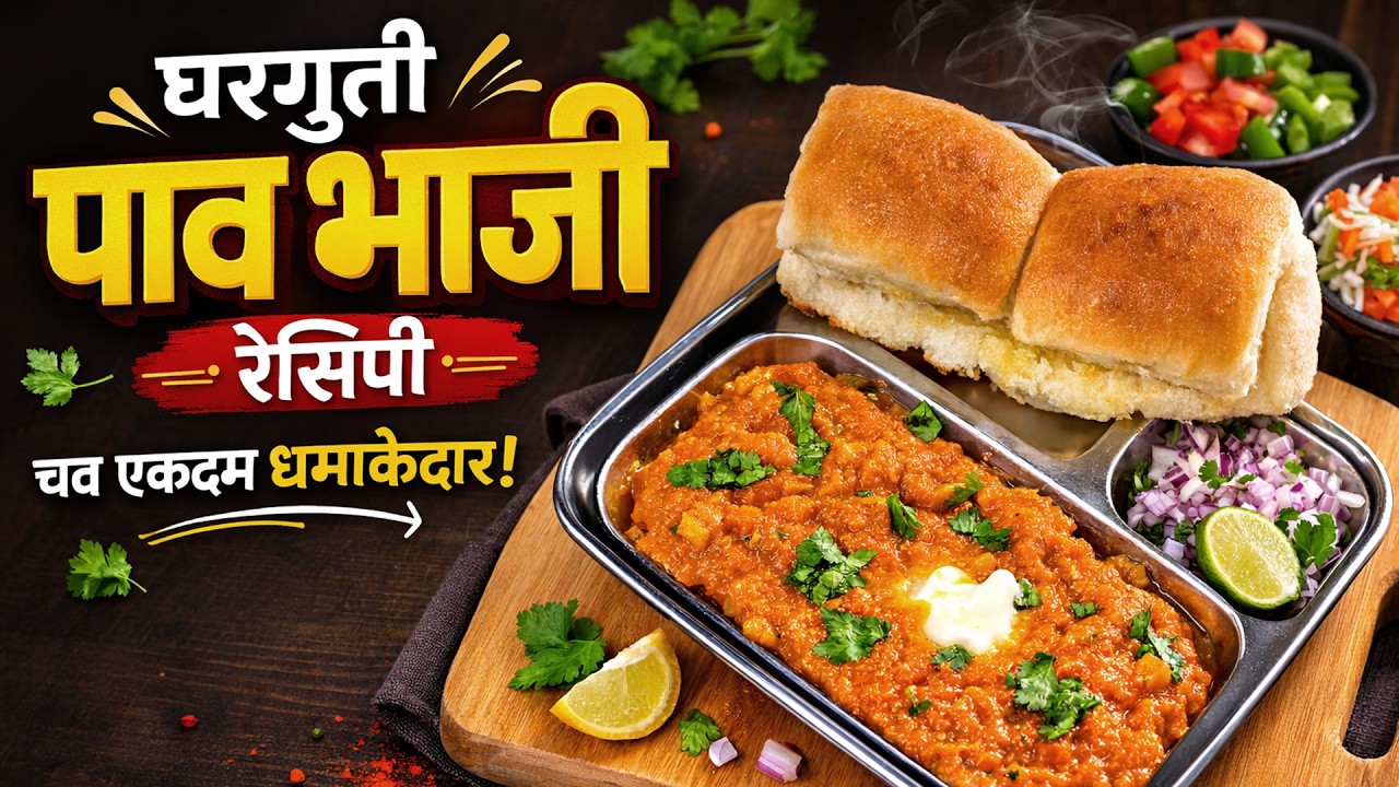 मुंबई स्टाईल पाव भाजी 😍 | घरच्या घरी सोपी पाव भाजी रेसिपी | #food #pavbhaji