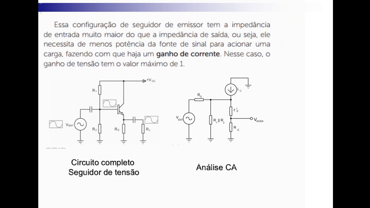 Amplificador coletor Comum parte 1