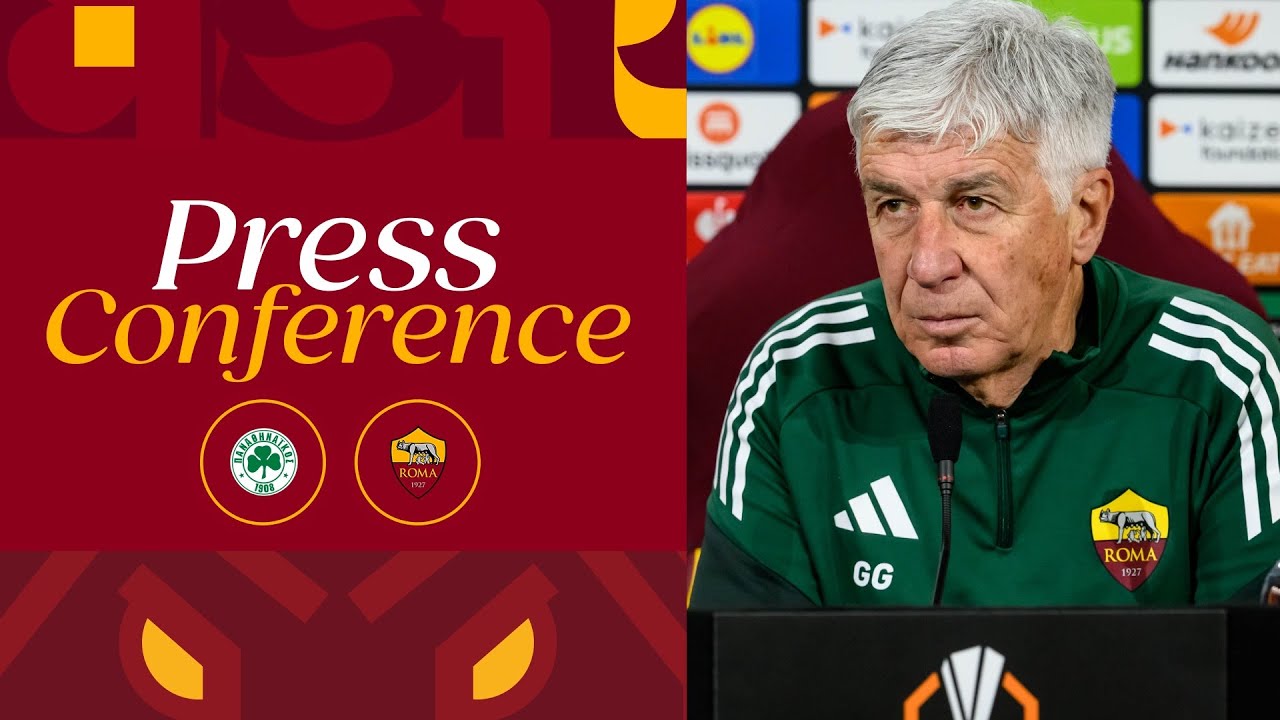🟨 LIVE 🟥 LA CONFERENZA STAMPA DI GASPERINI E TSIMIKAS ALLA VIGILIA DI PANATHINAIKOS-ROMA