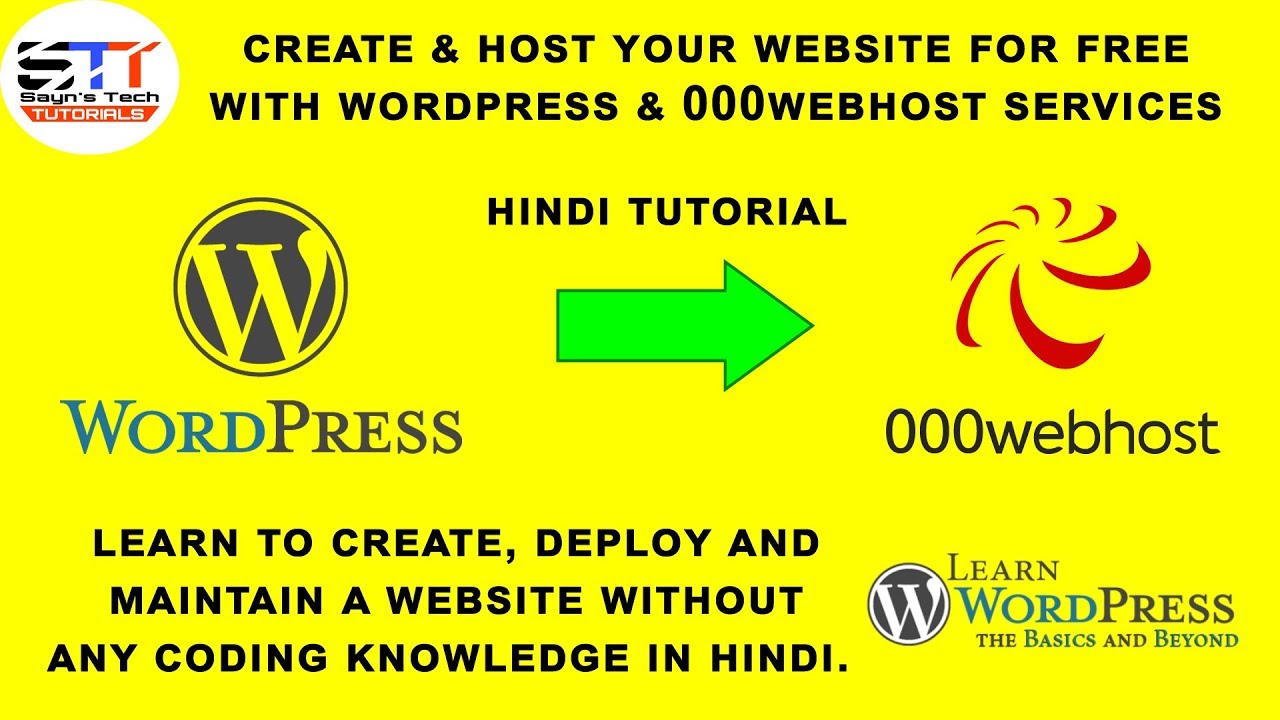 How to Create & Host a Website using Wordpress and 000WebHost for Free [ Full Hindi Tutorials ]