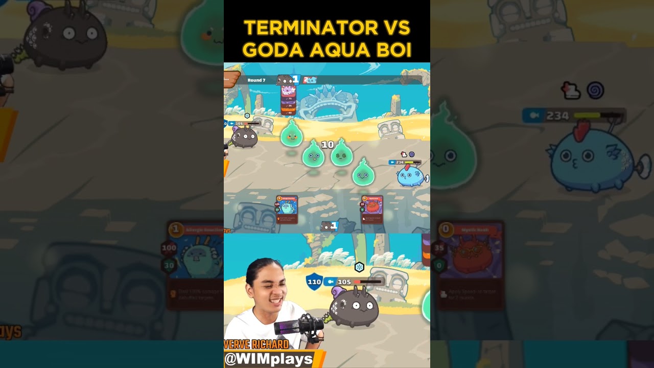 Terminator vs GodaFish #gamingclips #gamingph #Axie #AxieInfinity #Terminator #Mech #Aqua #shorts