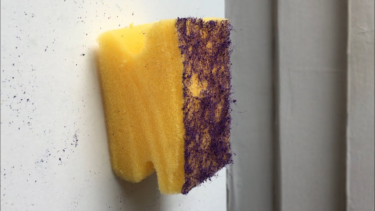 Soft Side Dry Ripping with purple sponge/ Asmr Sponge