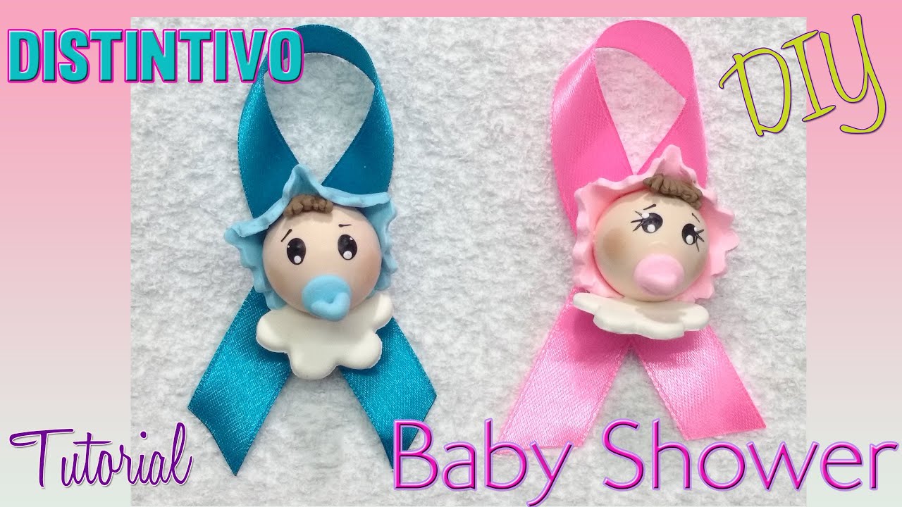 Distintivos Baby Shower en porcelana fría recuerdos souvenirs