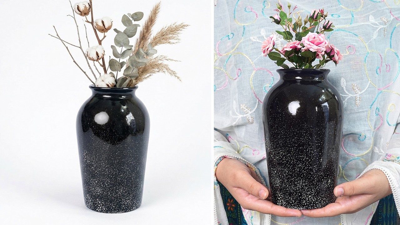 DIY Flower Vase || How to make Cement flower vase || Gypsum flower vase making