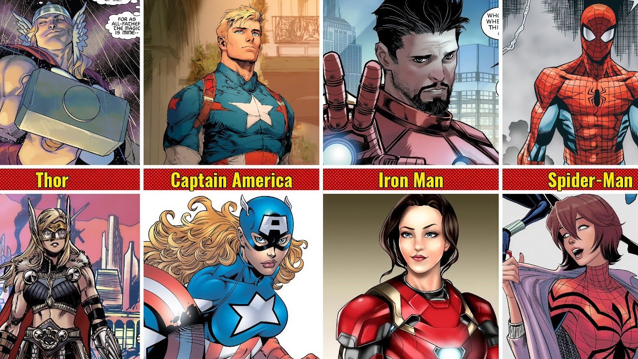 Marvel Characters Gender Swap Version || Comic Gotcha