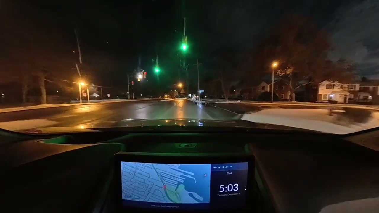 Jefferson Ave: From St Clair Shores to Detroit at 0500 am