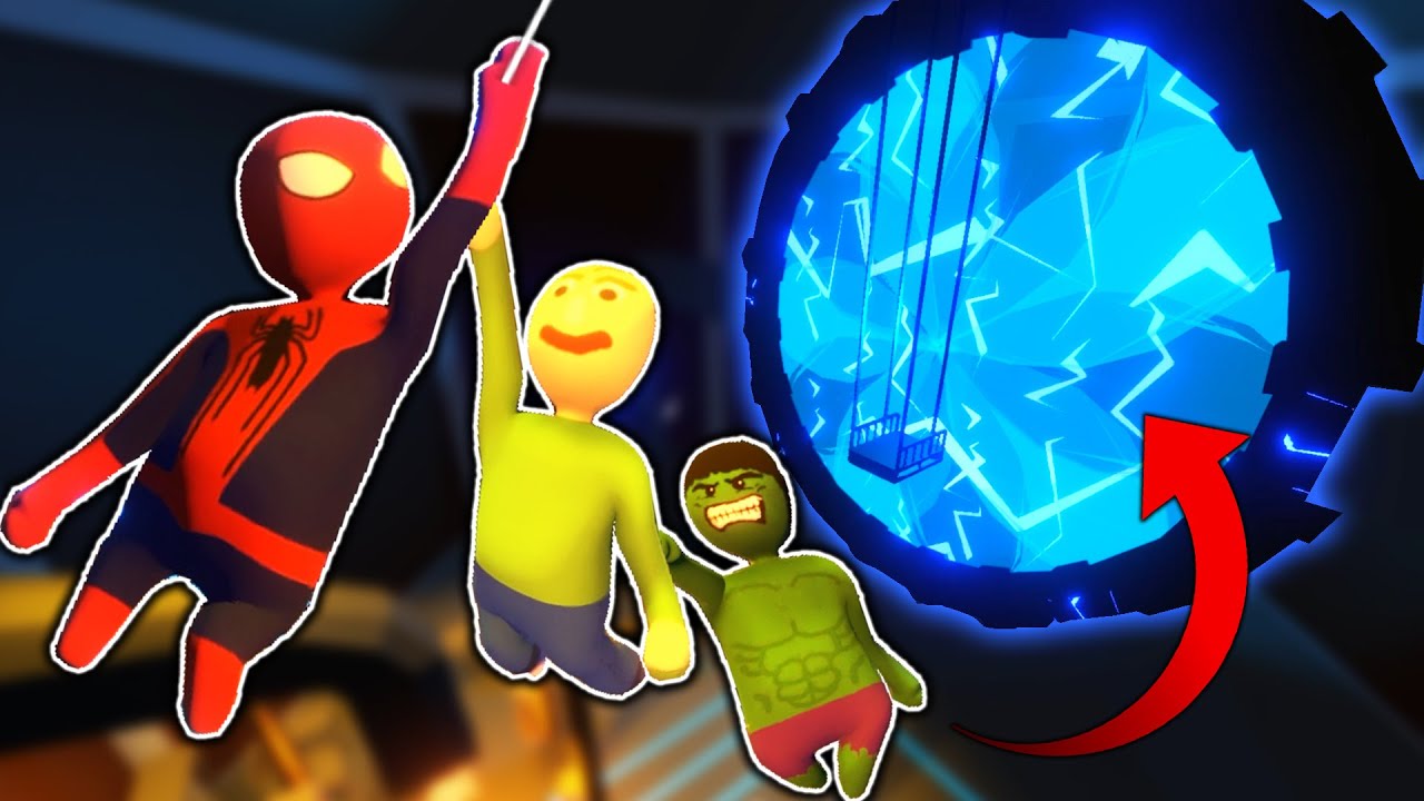 SPIDERMAN, BALDI, AND HULK ENTERED A SECRET PORTAL?! (Human Fall Flat)