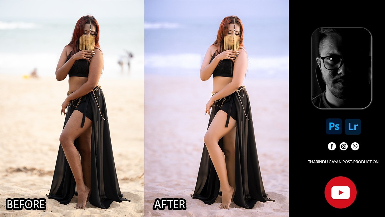 Photoshop Skin Retouching & Color grading portrait in Use plugins 2026