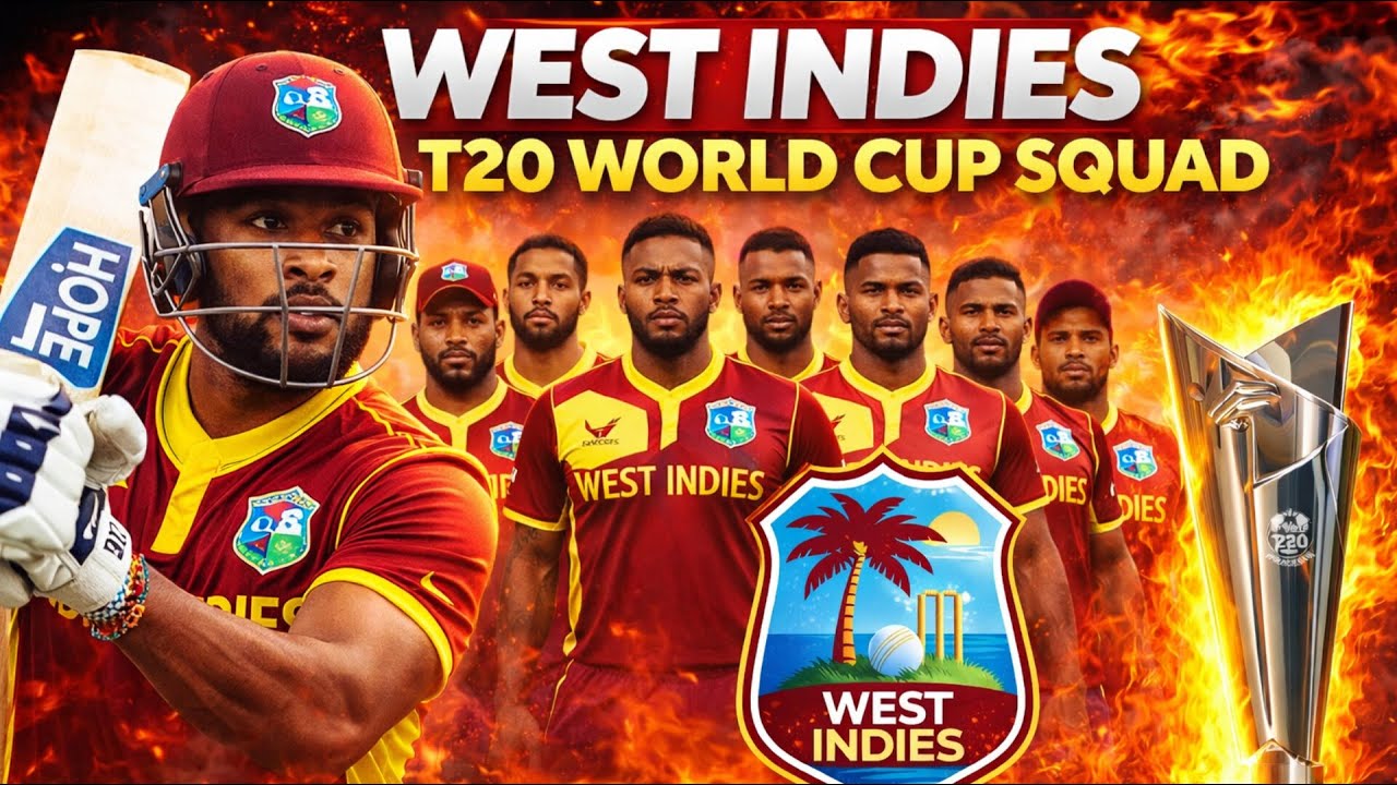 West Indies T20 Squad for World Cup 2026 | Full Team | Official Squad
