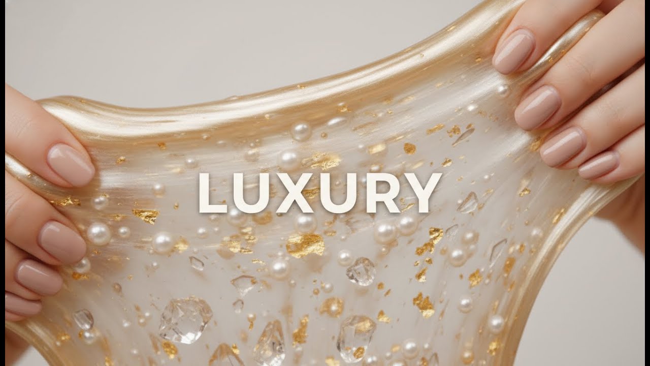 Luxury Slime Stretch ✨ Gold, Pearls & Crystals | ASMRVideo 3