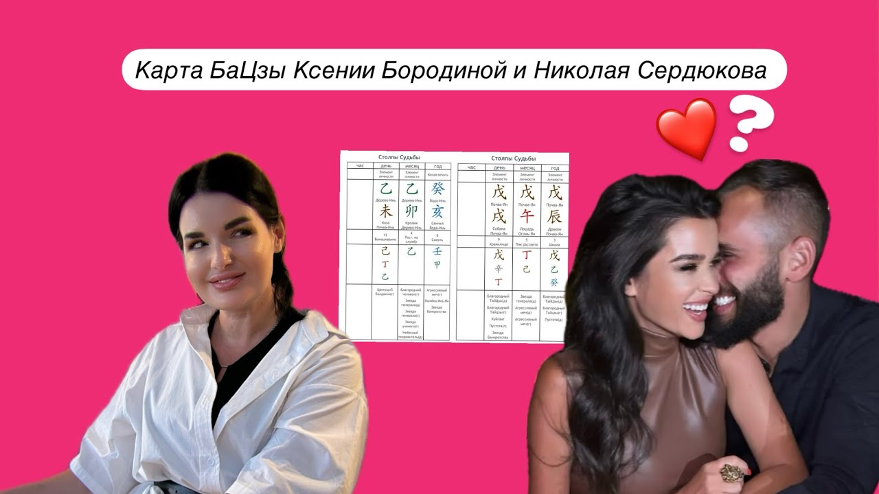 Разбор карты Ба Цзы Ксении Бородиной и Николая Сердюкова. #бацзы
