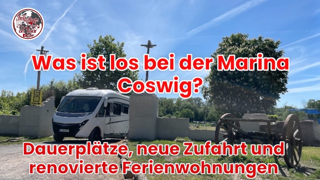 Was ist los bei der Marina Coswig??? Neue Zufahrt,Dauerplätze, Ferienwohnungen #camping #stellplatz