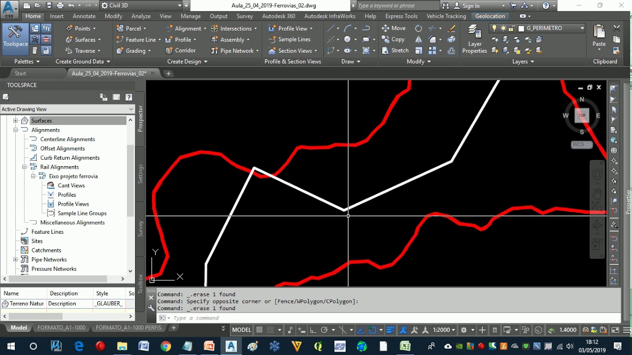 Aula_05_GERAR ALINHAMENTO HORIZONTAL - Civil 3D - UNICAP - Aula Turma de Ferrovias 2019.1