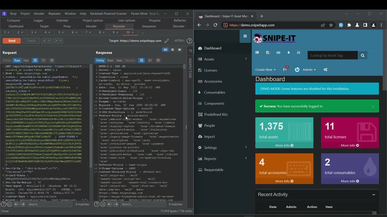 Open Source - Insufficient Session Expiration - snipe-it