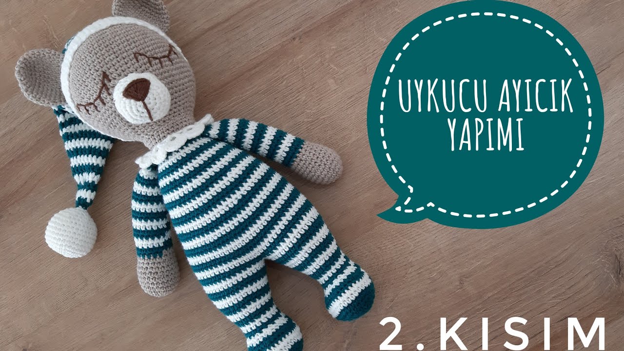 Amigurumi Uykucu Ayıcık🧸 ENGLISH SUBTITLES (Kafa,Kukuleta,Burun,Kulak ) 2/3