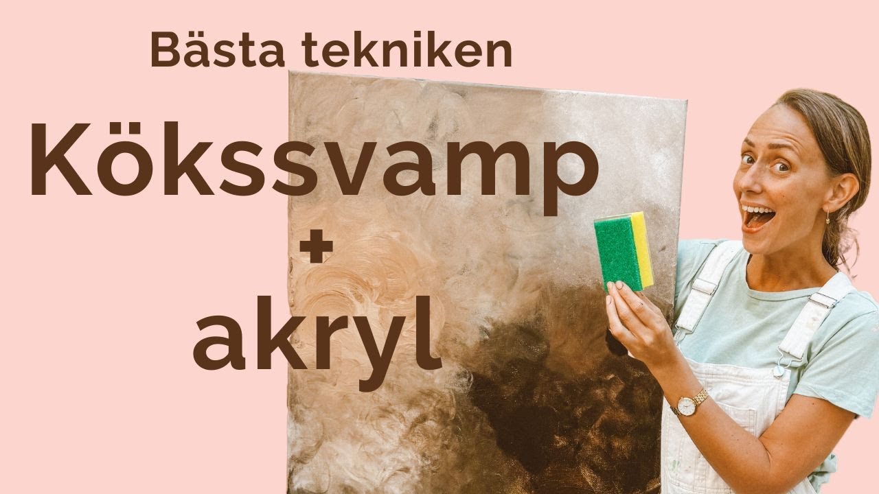 Måla med en kökssvamp! Hemliga tekniken för mjuka övergångar! Måla akryl för nybörjare