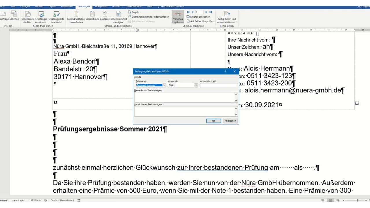 AP1 KBM Herbst 2021 Version A Aufgabe 3 (Serienbrief)