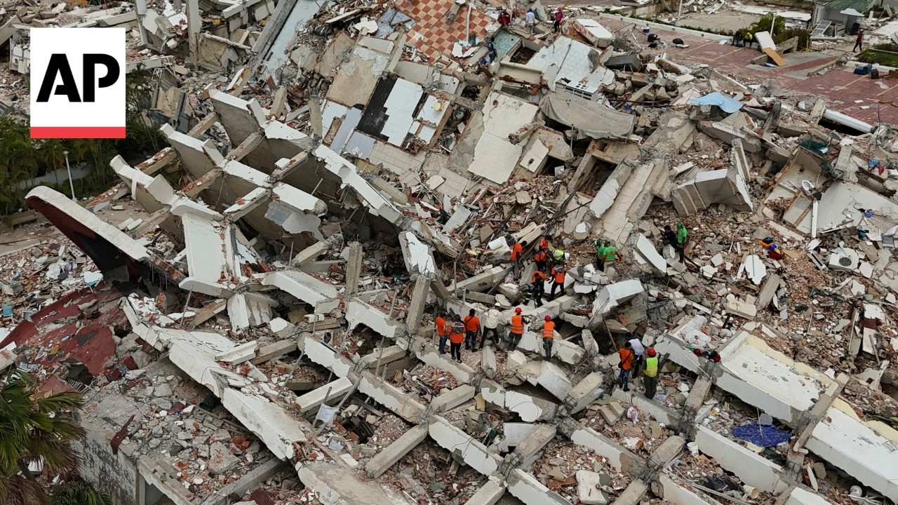 Drone video shows Venezuelans retrieving bodies from rubble 10 days after earthquakes