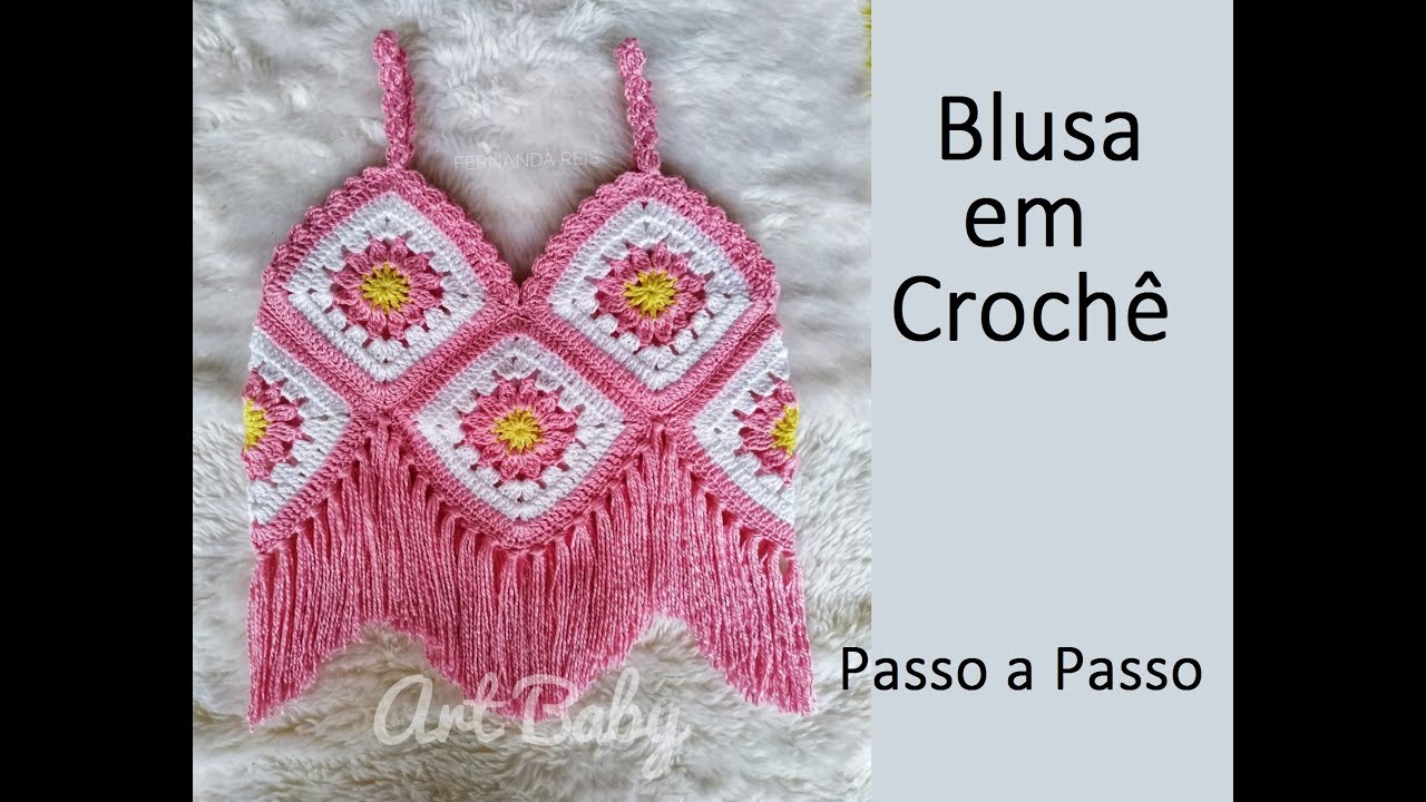 Blusa em Croche - Varios Tamanhos- Profª Fernanda Reis