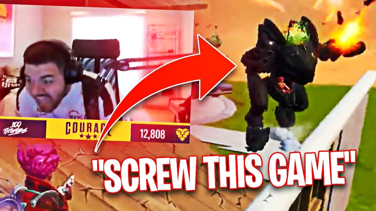 COURAGE RAGE QUITS FORTNITE LIVE ON STREAM! (Fortnite: Battle Royale)