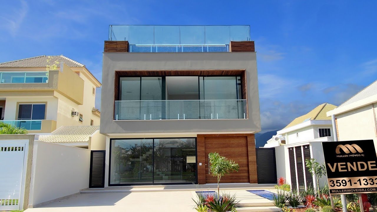 CASA NOVA CONTEMPORÂNEA PISCINA COM BORDA INFINITA EM CIMA DA CASA INCRÍVEL - Muller Imóveis Rj