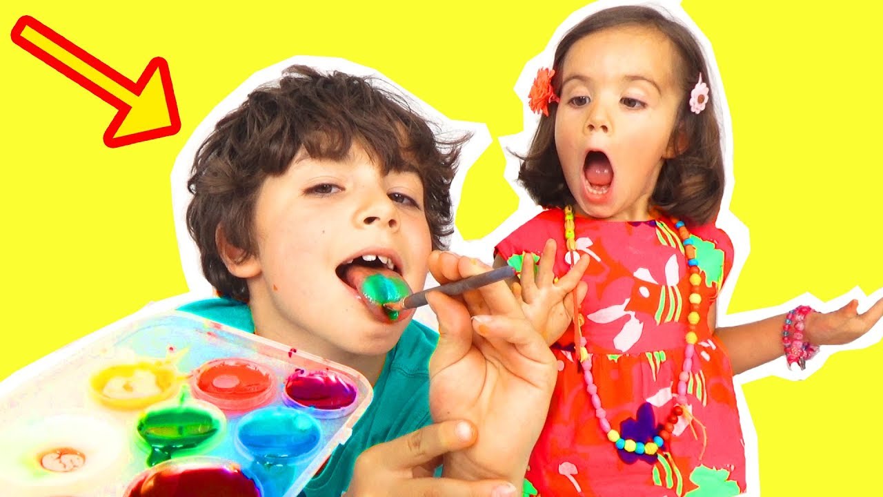 DIY FOURNITURES SCOLAIRES COMESTIBLES FR - JE PRANK ma SOEUR avec la PEINTURE MANGEABLE