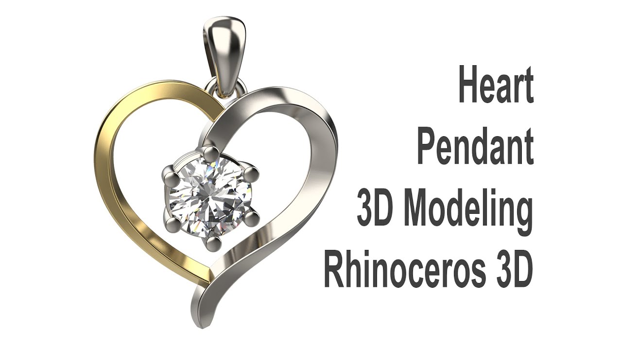 Heart Pendant Jewelry CAD Design Tutorial 3D Modeling with Rhino 7 #165