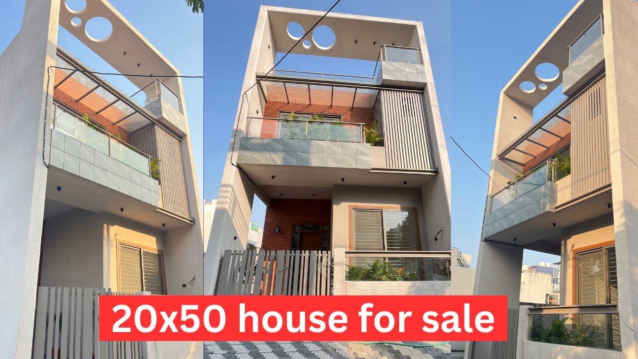 20x50 house plan | 20x50 house design | 20x50 double height villa in Indore | 4bhk new house design