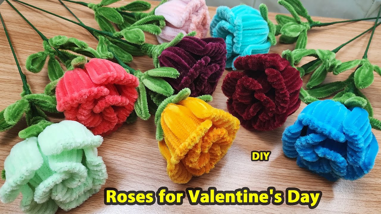 DIY | How to make a beautiful Roses from pipe cleaner | Valentine's Day Roses tutorial